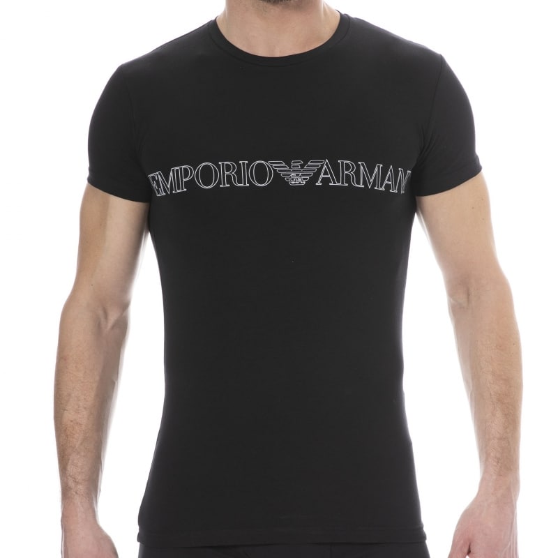 Emporio Armani Megalogo Cotton T-Shirt - Black | INDERWEAR