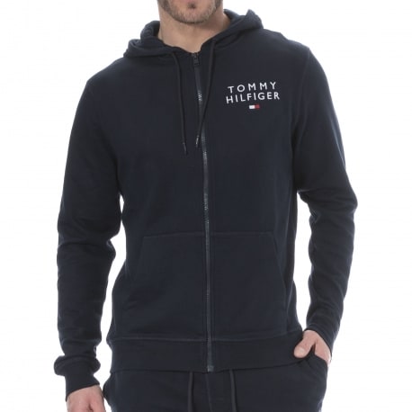 Tommy Hilfiger Embroidered Logo Hoodie - Navy