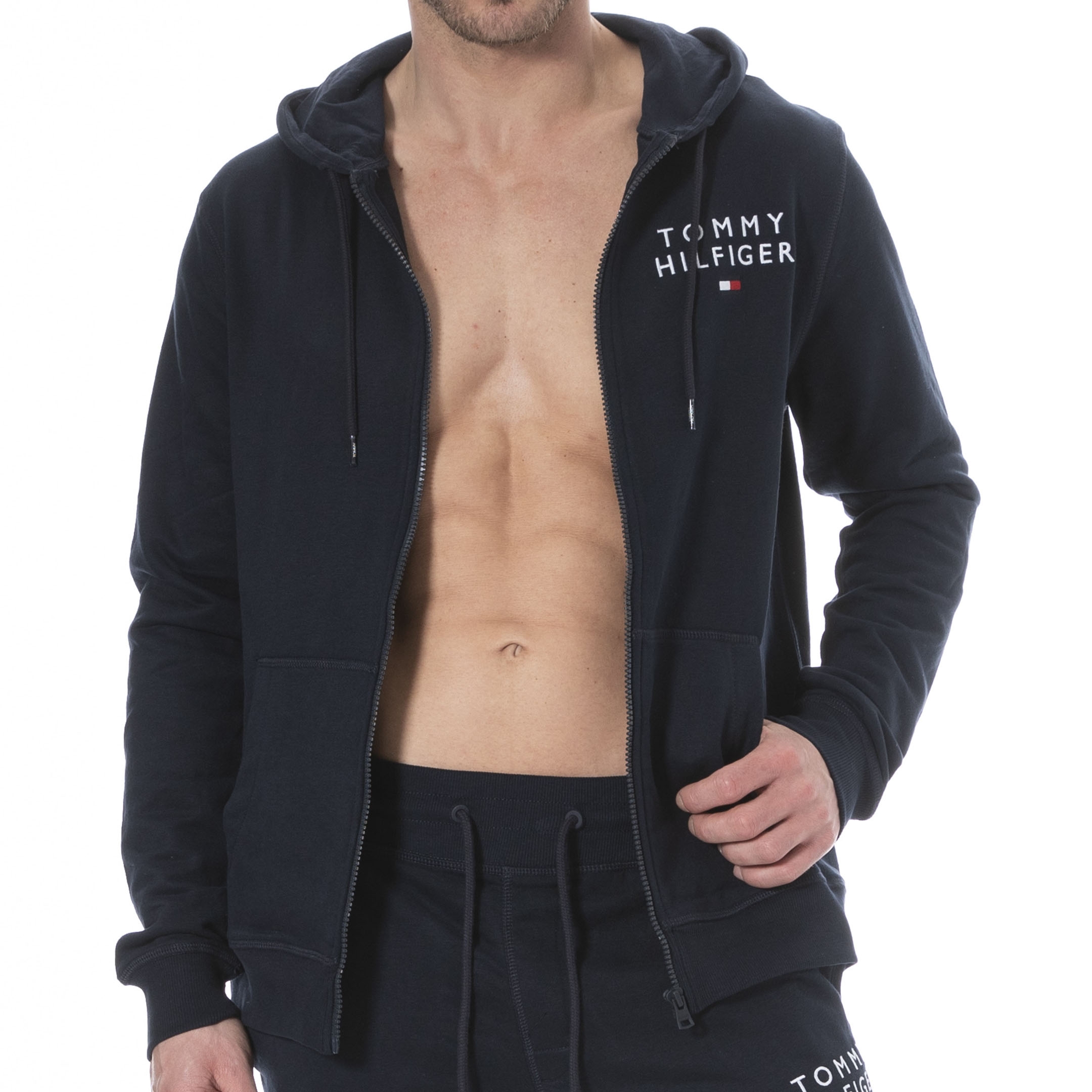 Tommy Hilfiger Embroidered Logo Hoodie – Navy S