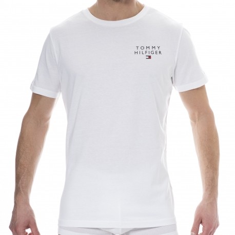 Tommy Hilfiger T-Shirt Logo Brodé Blanc