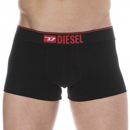 Diesel Maxi Logo Cotton Boxer Briefs - Black