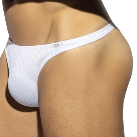 Recycled Rib Thong - White