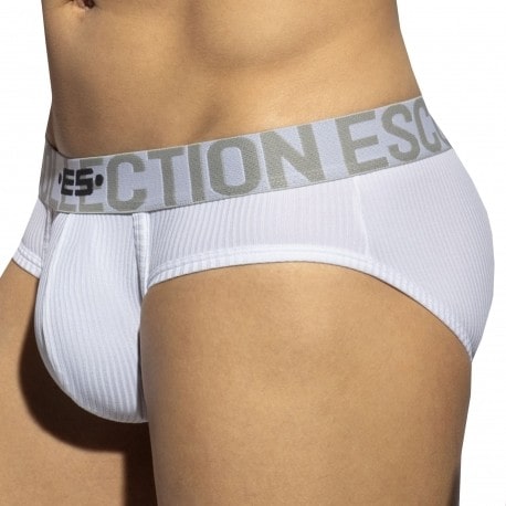 ES Collection Recycled Rib Briefs - White
