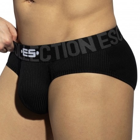 ES Collection Slip Recycled Rib Noir