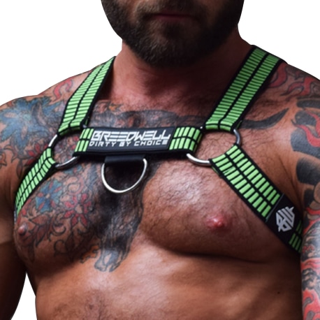 Breedwell Hybred Body Harness - Black - Neon Green