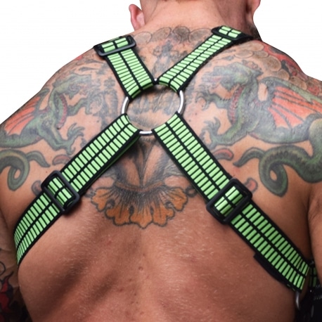 Breedwell Hybred Body Harness - Black - Neon Green