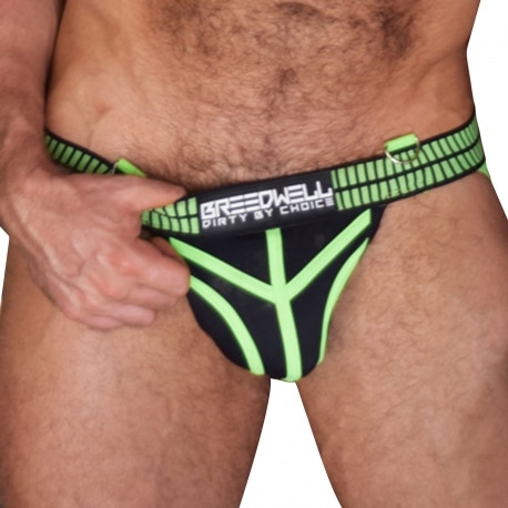 Breedwell Hybred Jock - Black - Neon Green