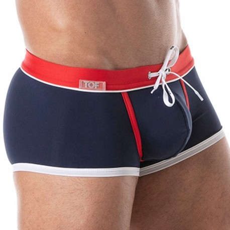 TOF Paris Boxer de Bain Holidays Marine - Rouge