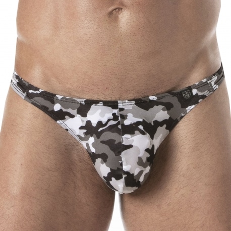 TOF Paris Iconic Swim Thong - Grey Camo