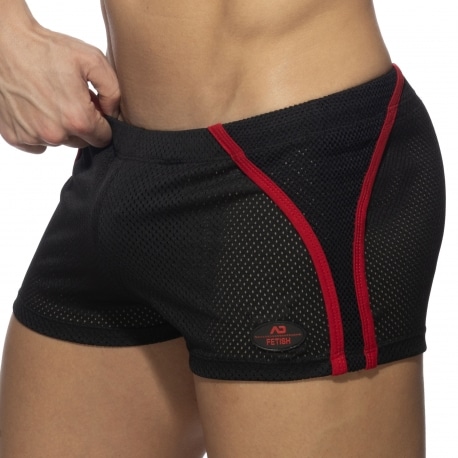 AD Fetish Combi Mesh Shorts - Black - Red