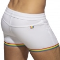 Addicted Rainbow Tape Cotton Shorts - White