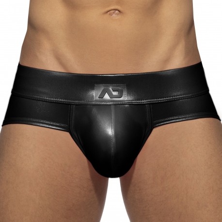 Men's Black Leather Underwear Tight Boxer