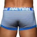 Andrew Christian Almost Naked Fly Stripe Trunks - Electric Blue - White