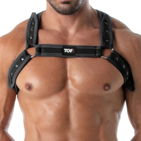 TOF Paris Bulldog Neoprene Harness - Black