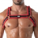 TOF Paris Bulldog Neoprene Harness - Black - Red