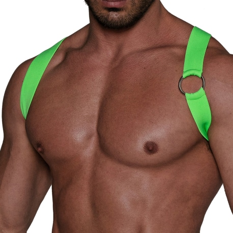 TOF Paris Harnais Elastique Party Boy Vert Fluo