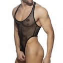 AD Fetish Mesh Ring Thong Bodysuit - Black