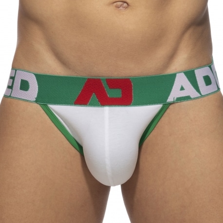 Addicted Basic Colors AD Cotton Jock - White - Green