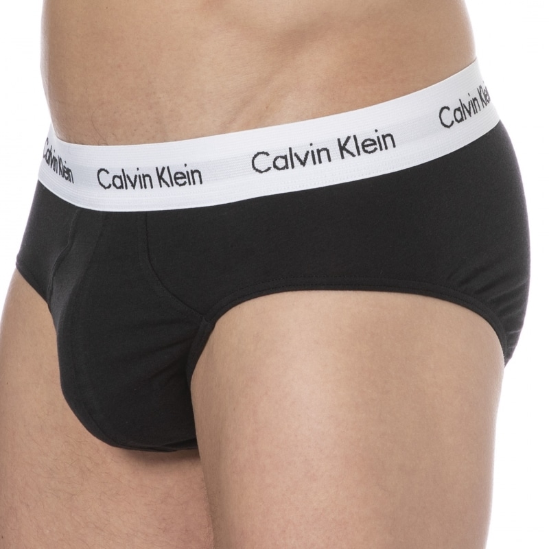 Calvin Klein 3- Pack Cotton Stretch Briefs - Black - Color Waistband