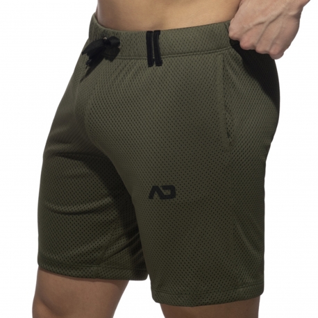 Addicted Loop Mesh Long Shorts - Khaki