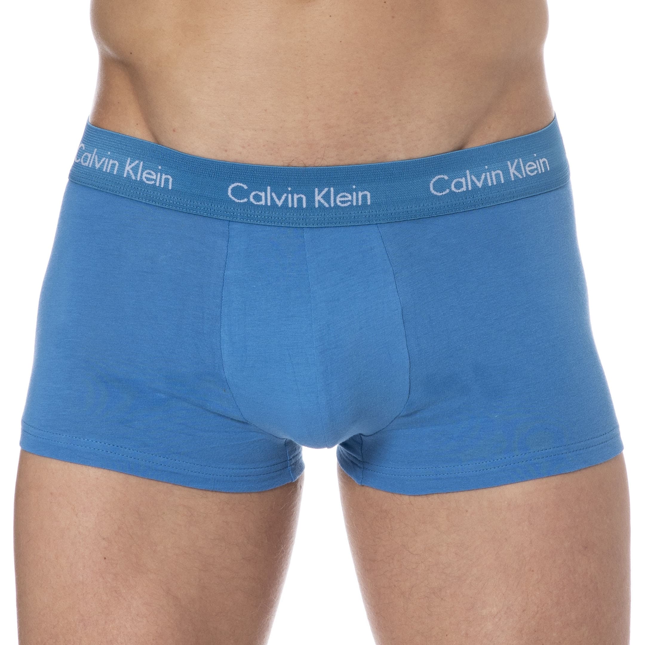 Blue Pack Of Three Cotton-blend Boxer Briefs Calvin Klein
