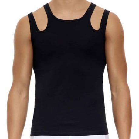 Modus Vivendi Hole Double Tank Top - Black