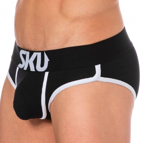 SKU Logo Cotton Briefs - Black