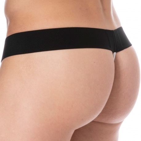 SKU Logo Cotton Thong - Black