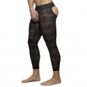 Addicted Flowery Lace Bottomless Long John - Black