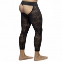 Addicted Flowery Lace Bottomless Long John - Black