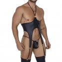 CandyMan Ensemble Harnais - Jock Strap Simili Cuir Noir