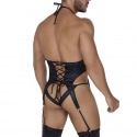 CandyMan Ensemble Harnais - Jock Strap Simili Cuir Noir