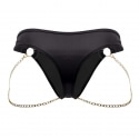 CandyMan Leatherette Chain Thong - Black