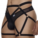 CandyMan Veil Garter - Thong Outfit - Black