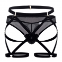 CandyMan Veil Garter - Thong Outfit - Black