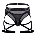 CandyMan Veil Garter - Thong Outfit - Black