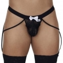 CandyMan Slip Jarretière Dentelle Noir