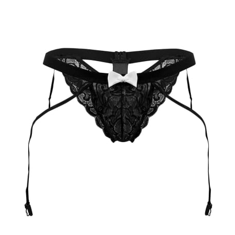 CandyMan Slip Jarretière Dentelle Noir