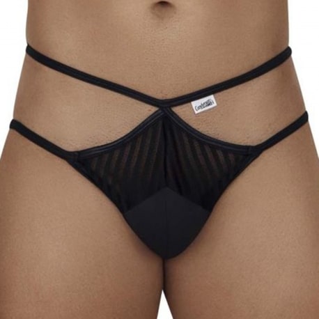 CandyMan Bottomless Mesh Briefs - Black