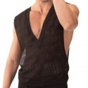 Barcode Mayo Mesh Tank Top - Black