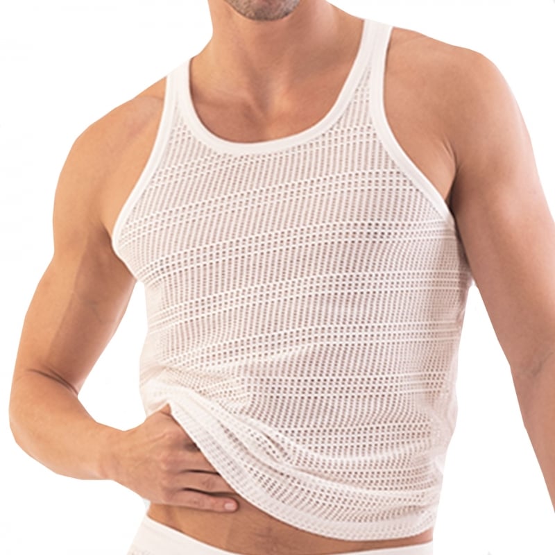 Barcode Lunt Mesh Tank Top - White