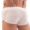 Barcode Aachet Mesh Shorts - White