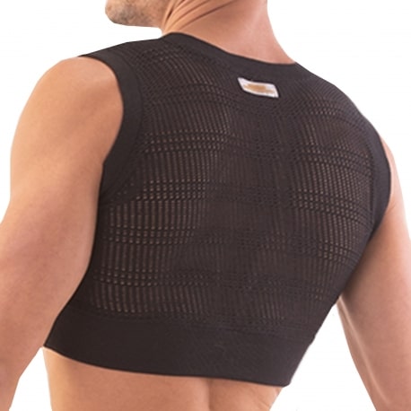 Barcode Luz Mesh Crop Top - Black