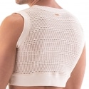 Barcode Luz Mesh Crop Top - Nude