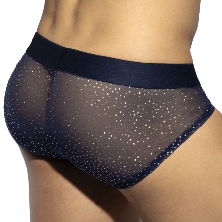 ES Collection Glitter Net Briefs - Navy