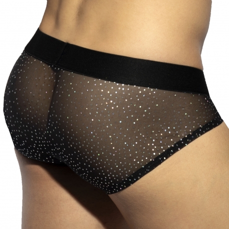 ES Collection Glitter Net Briefs - Black