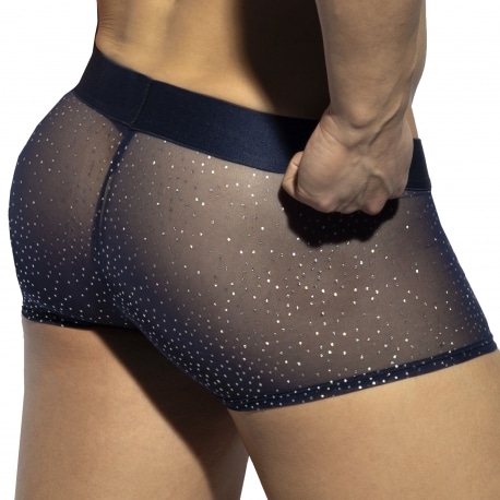 ES Collection Glitter Net Trunks - Navy