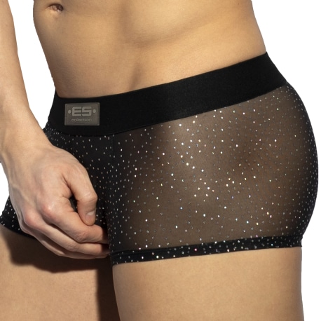 ES Collection Glitter Net Trunks - Black