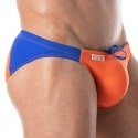 TOF Paris Slip de Bain Bikini Holidays Orange - Bleu