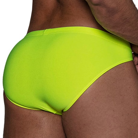 TOF Paris Slip de Bain Bikini Neon Jaune Fluo